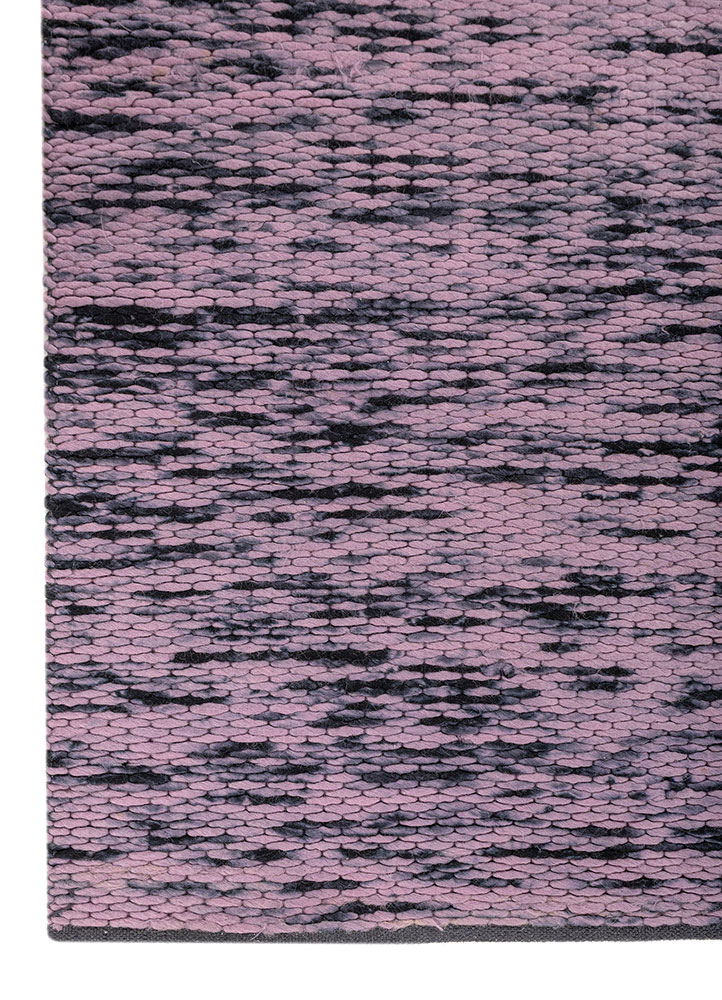 abrash pink and purple wool flat weaves Rug - Corner