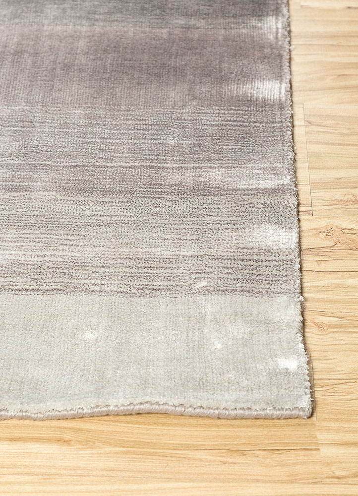 basis blue bamboo silk hand loom Rug - Corner