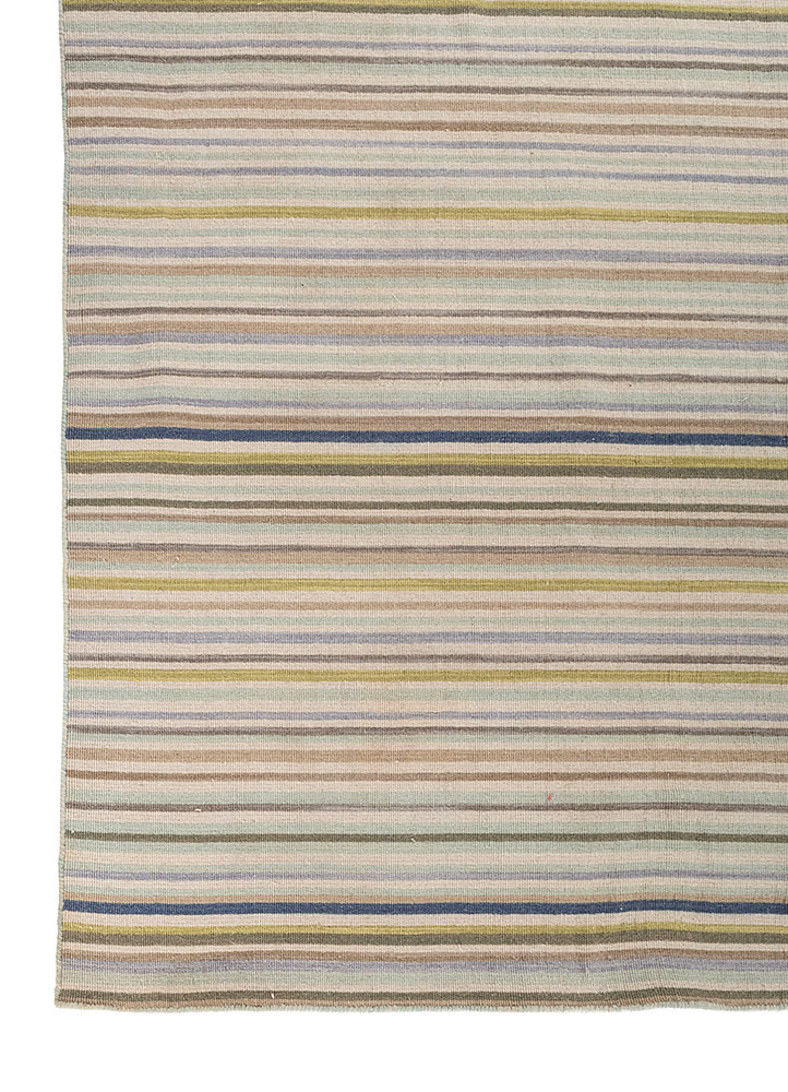 aprezo blue wool hand knotted Rug - Corner