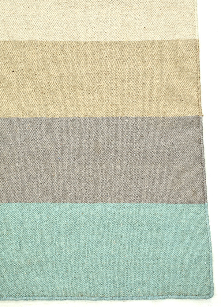 indusbar grey and black wool flat weaves Rug - Corner