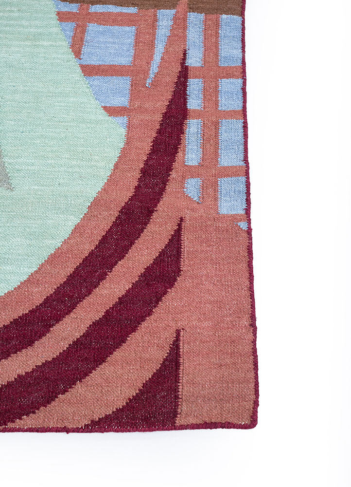 orenda multi wool flat weaves Rug - Corner