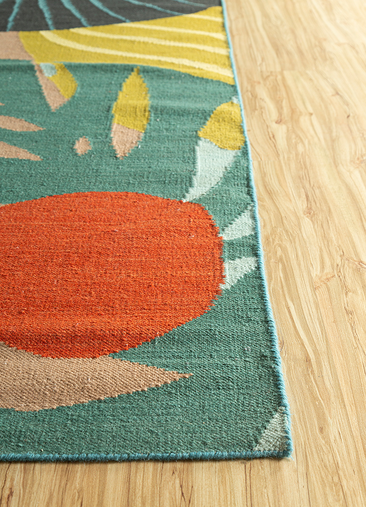 orenda multi wool flat weaves Rug - Corner