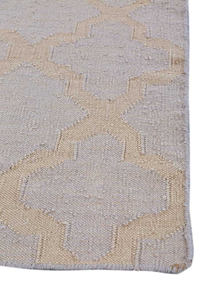 indusbar grey and black wool flat weaves Rug - Corner