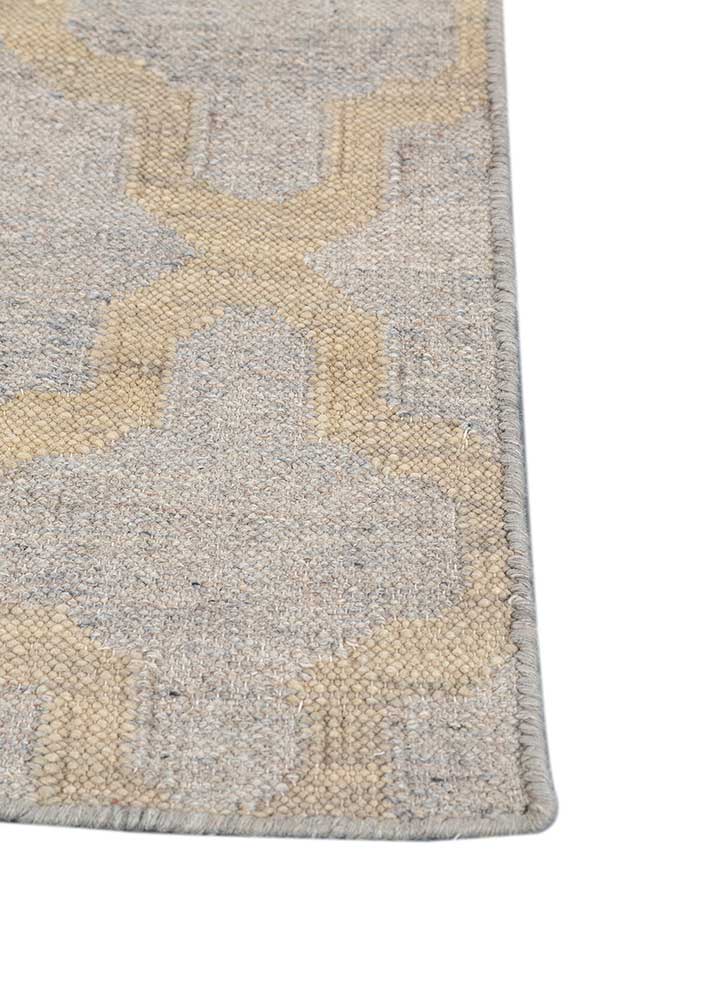 indusbar ivory wool flat weaves Rug - Corner