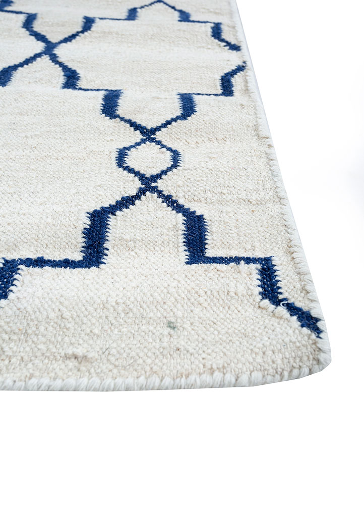 indusbar grey and black wool flat weaves Rug - Corner