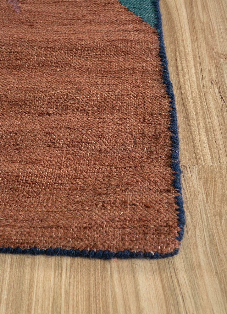 orenda multi wool flat weaves Rug - Corner