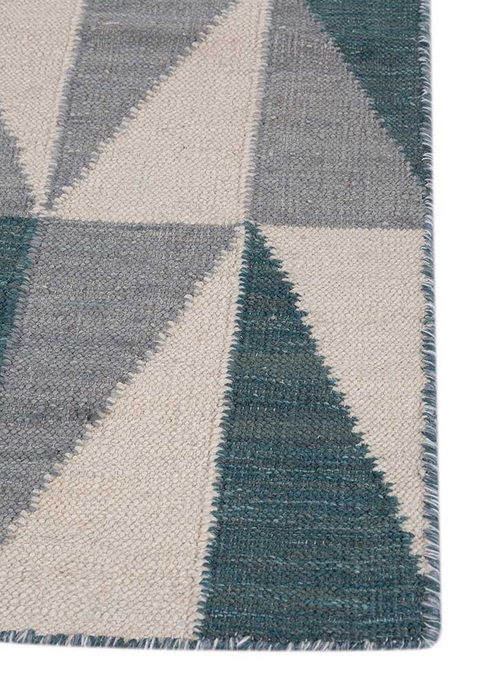 alhambra ivory wool flat weaves Rug - Corner