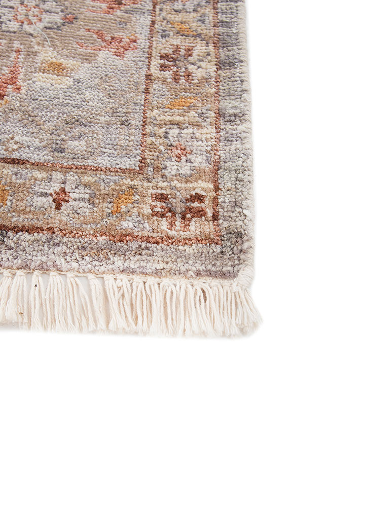 erbe blue afghan wool hand knotted Rug - Corner