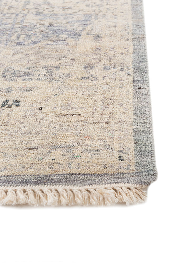 viscaya blue afghan wool hand knotted Rug - Corner