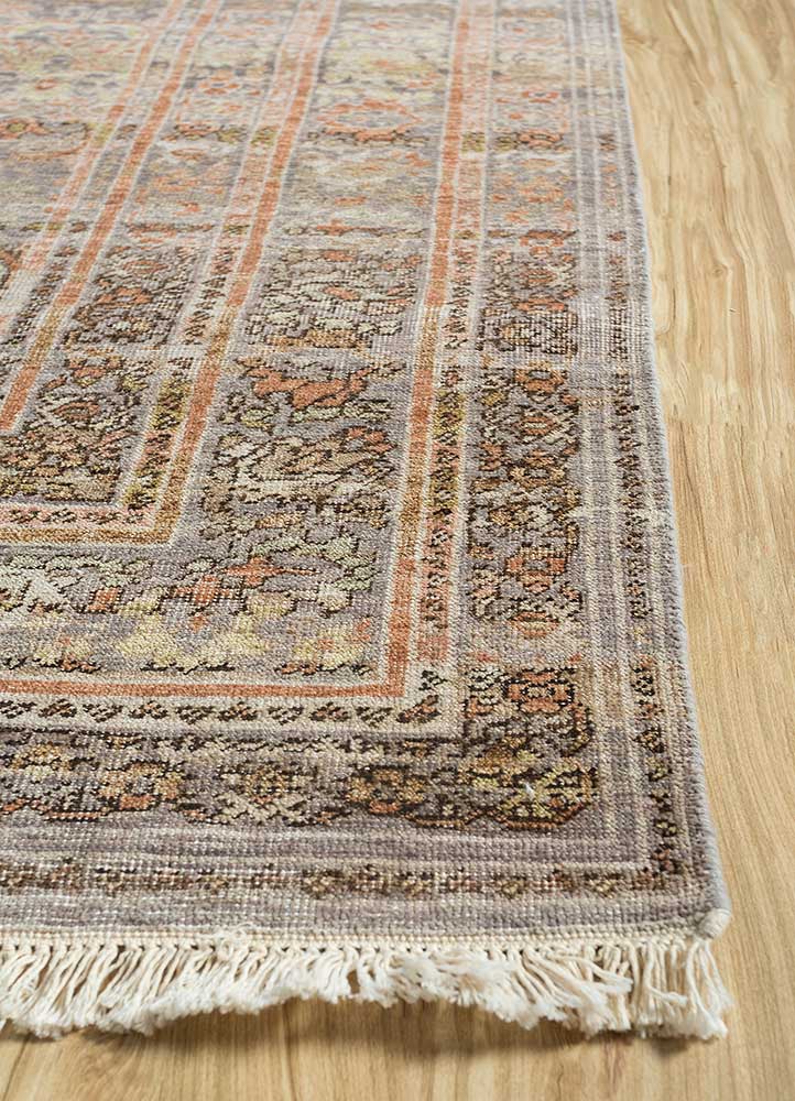 viscaya blue afghan wool hand knotted Rug - Corner
