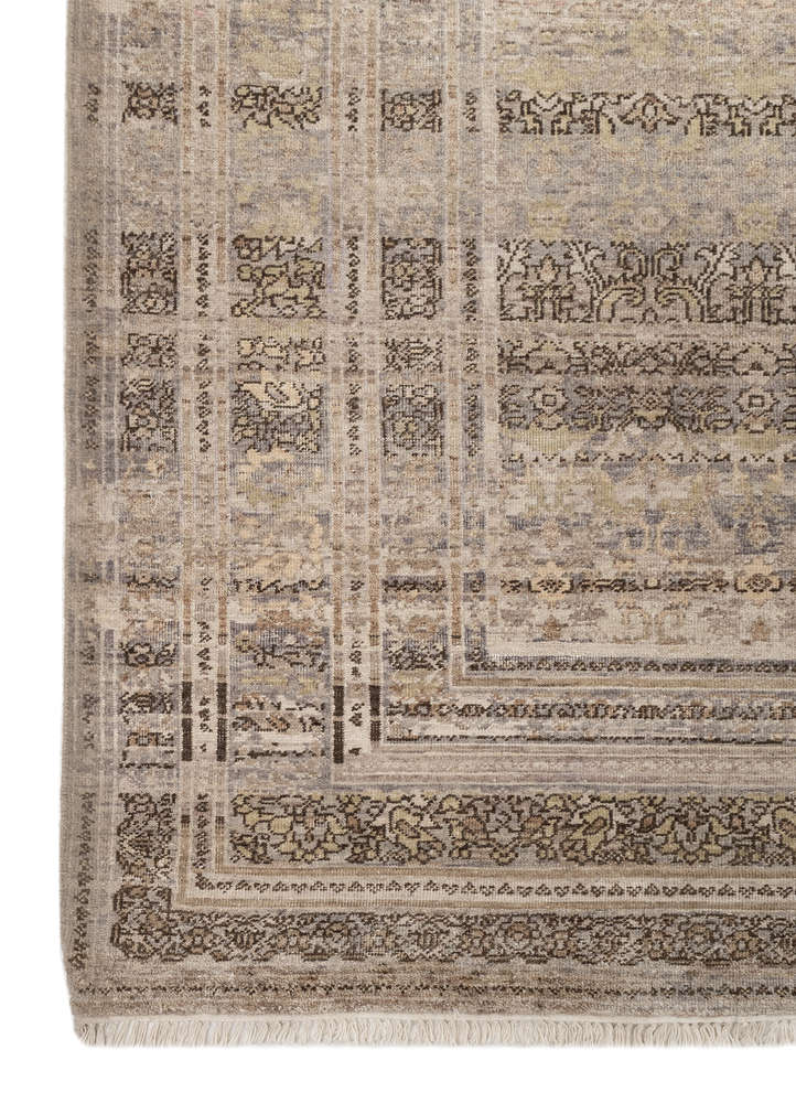 viscaya blue afghan wool hand knotted Rug - Corner