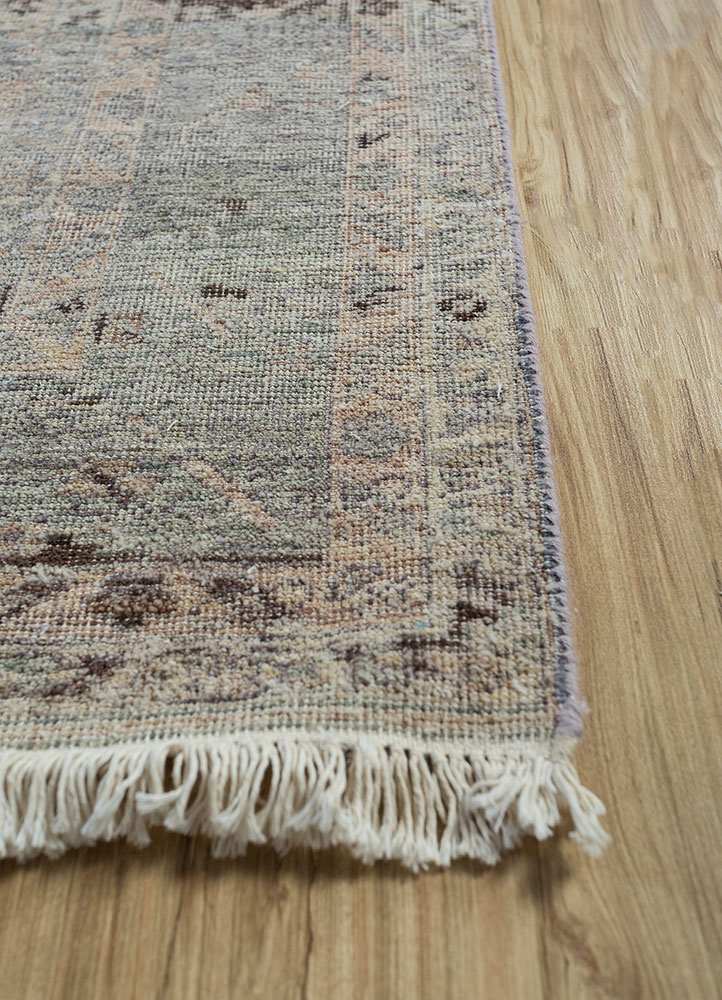 viscaya pink and purple afghan wool hand knotted Rug - Corner