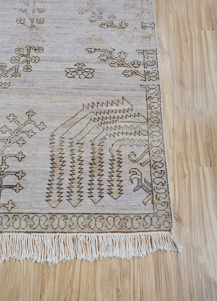 viscaya ivory afghan wool hand knotted Rug - Corner