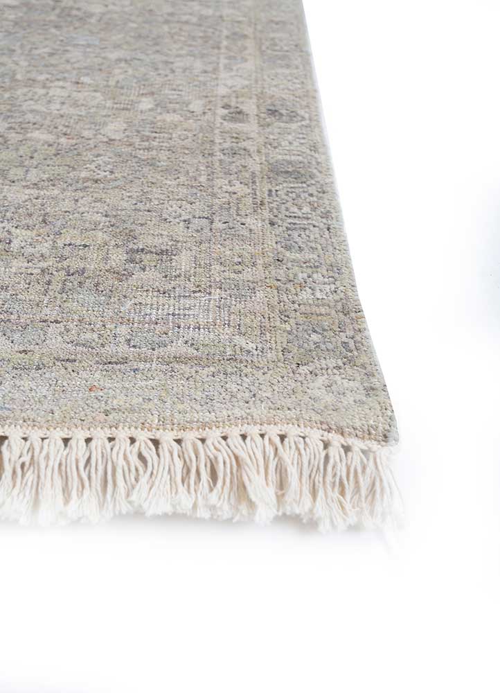 viscaya green afghan wool hand knotted Rug - Corner