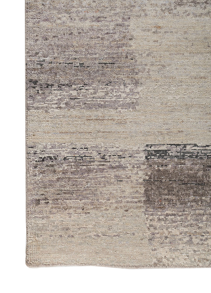blythe ivory wool hand knotted Rug - Corner