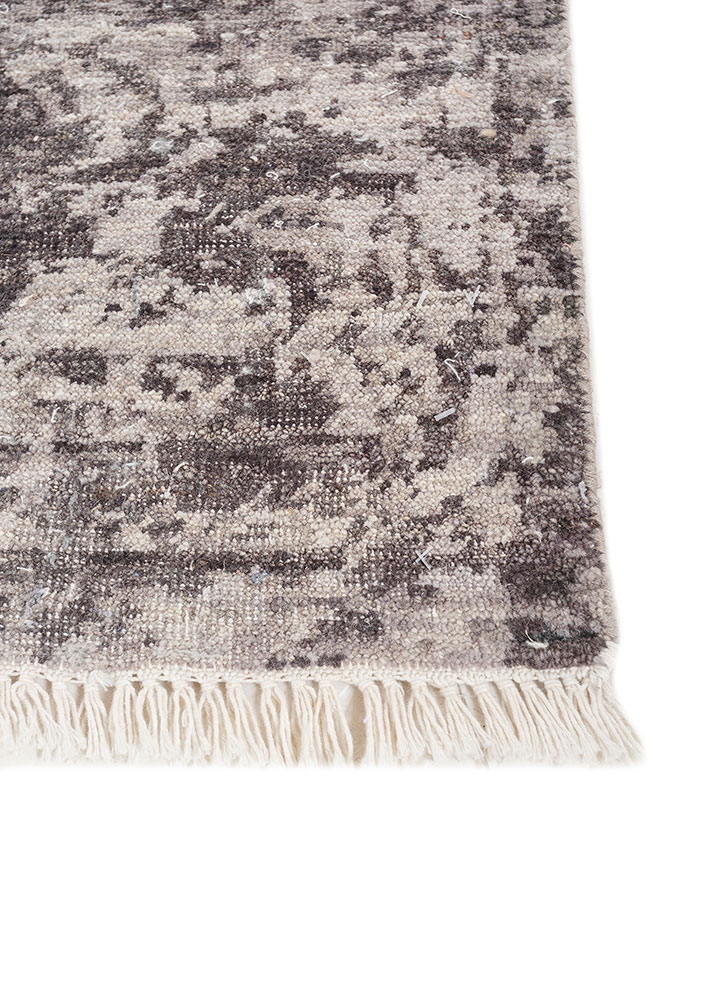viscaya grey and black afghan wool hand knotted Rug - Corner