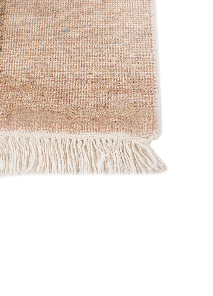blythe ivory afghan wool hand knotted Rug - Corner