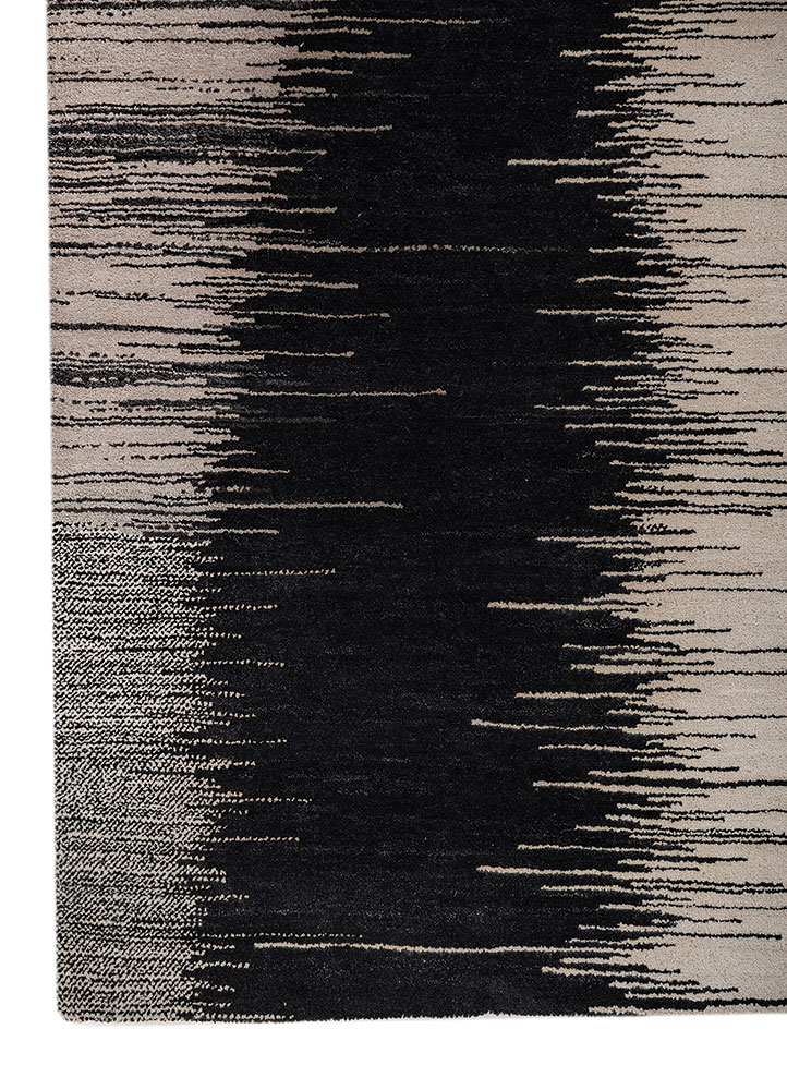 afterglow by kavi ivory wool and silk hand knotted Rug - Corner