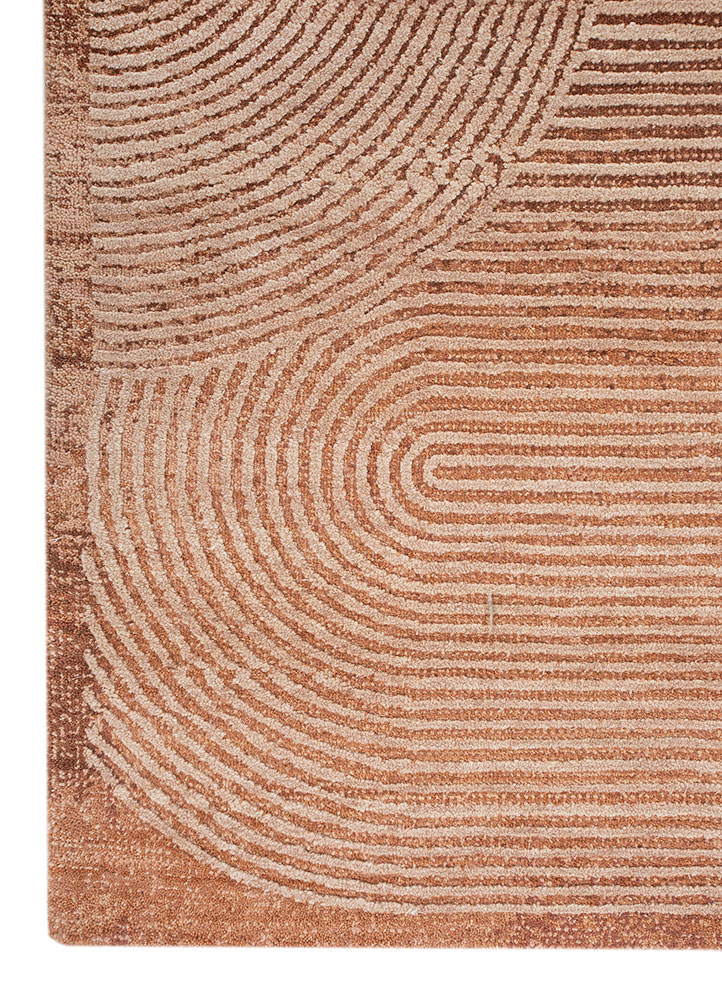 azalea red and orange wool and silk hand knotted Rug - Corner