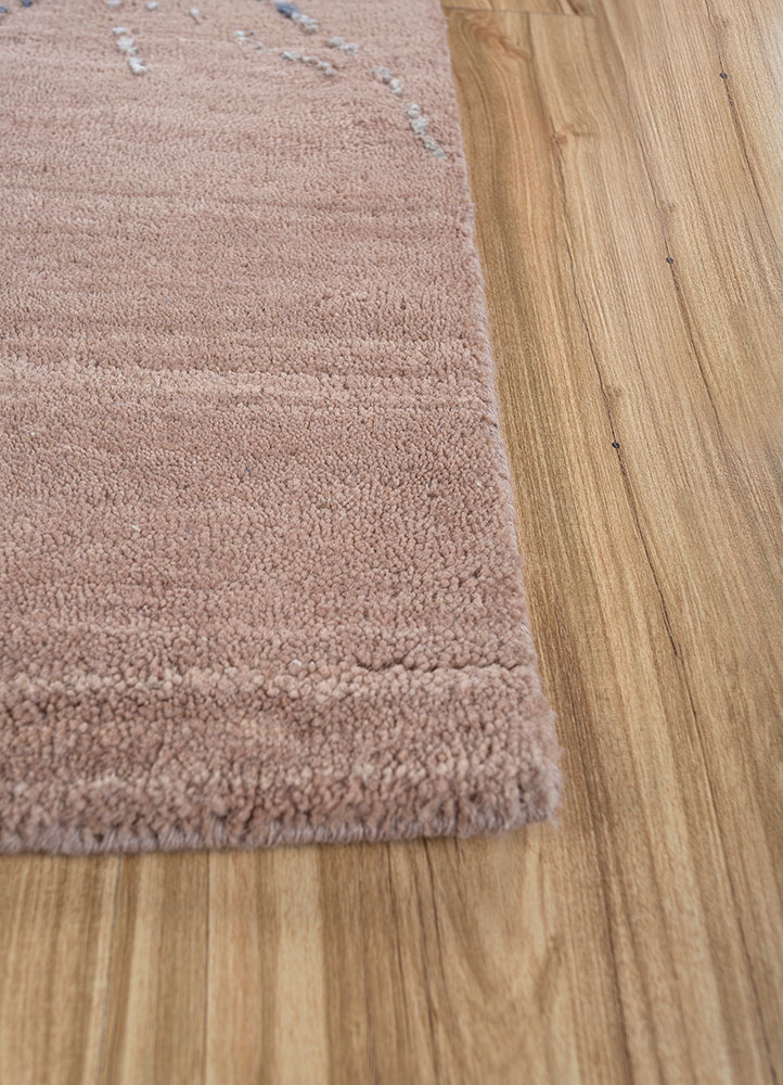 urban pause by kavi beige and brown wool and silk hand knotted Rug - Corner