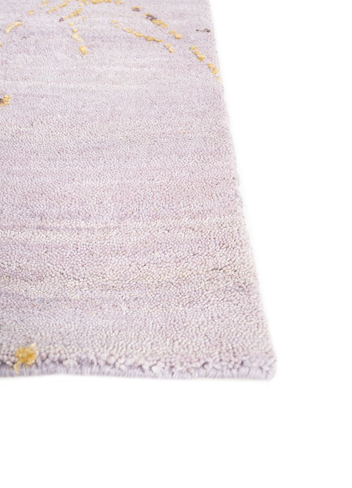 urban pause by kavi red and orange wool and silk hand knotted Rug - Corner