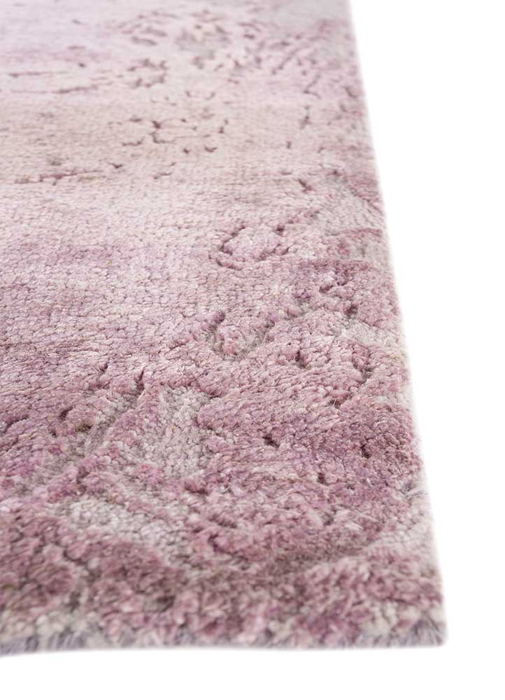 free verse by kavi red and orange wool and silk hand knotted Rug - Corner