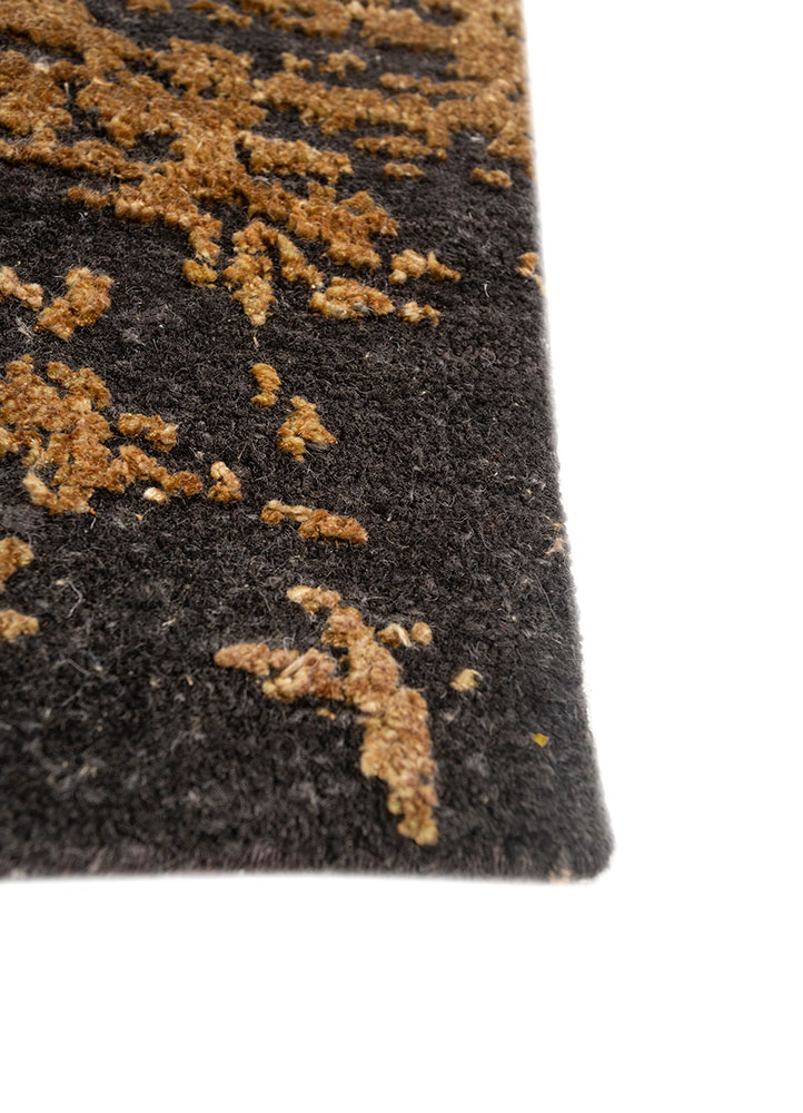 free verse by kavi blue wool and silk hand knotted Rug - Corner