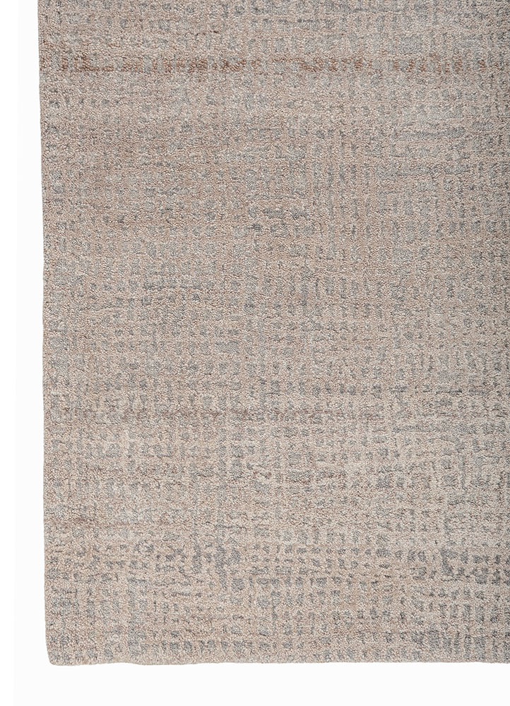 aprezo grey and black wool and silk hand knotted Rug - Corner