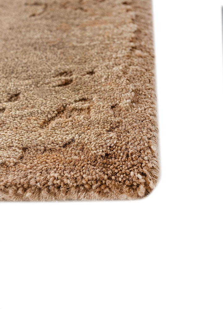 urban pause by kavi gold wool and silk hand knotted Rug - Corner