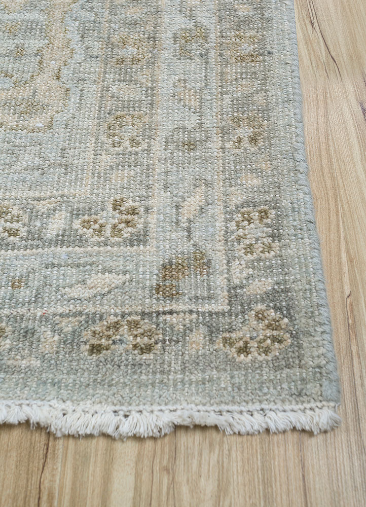 erbe grey and black wool hand knotted Rug - Corner