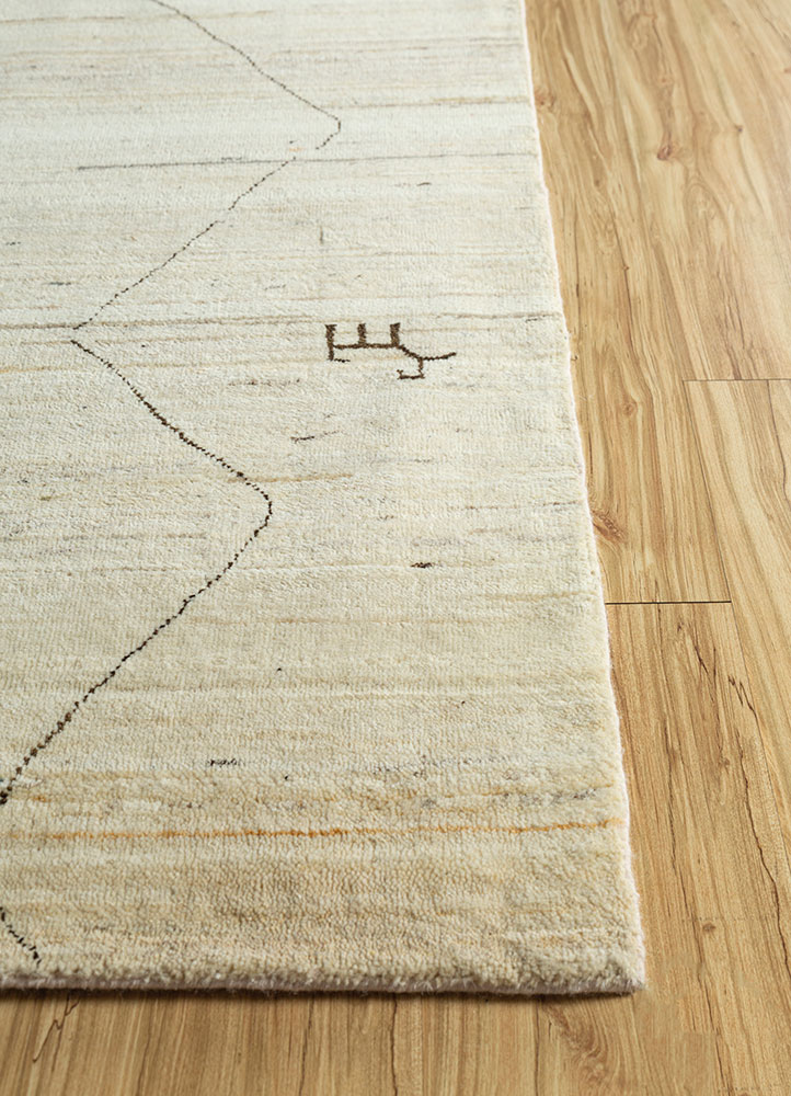 manifest ivory afghan wool hand knotted Rug - Corner