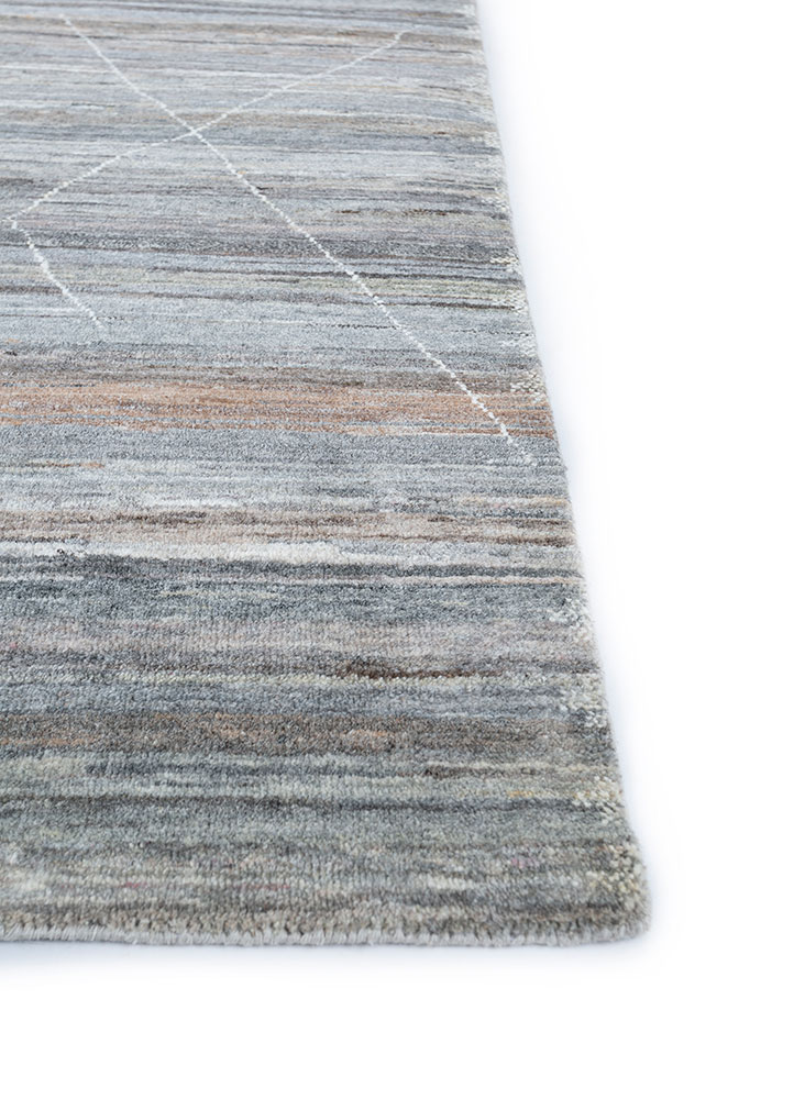 manifest grey and black afghan wool hand knotted Rug - Corner