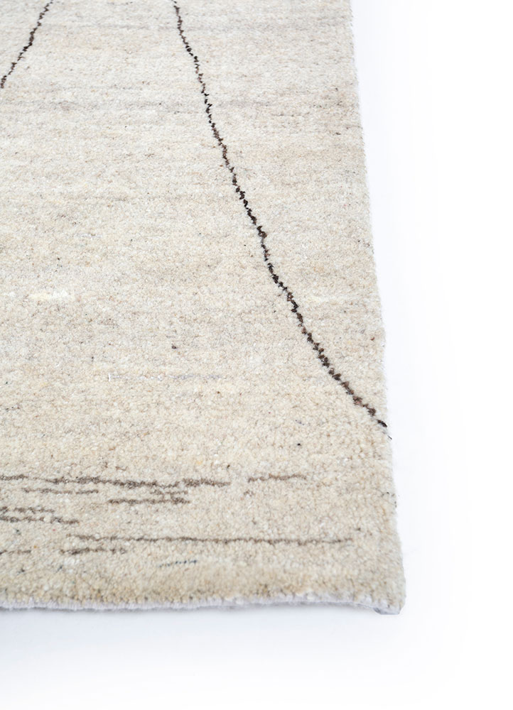 manifest ivory afghan wool hand knotted Rug - Corner