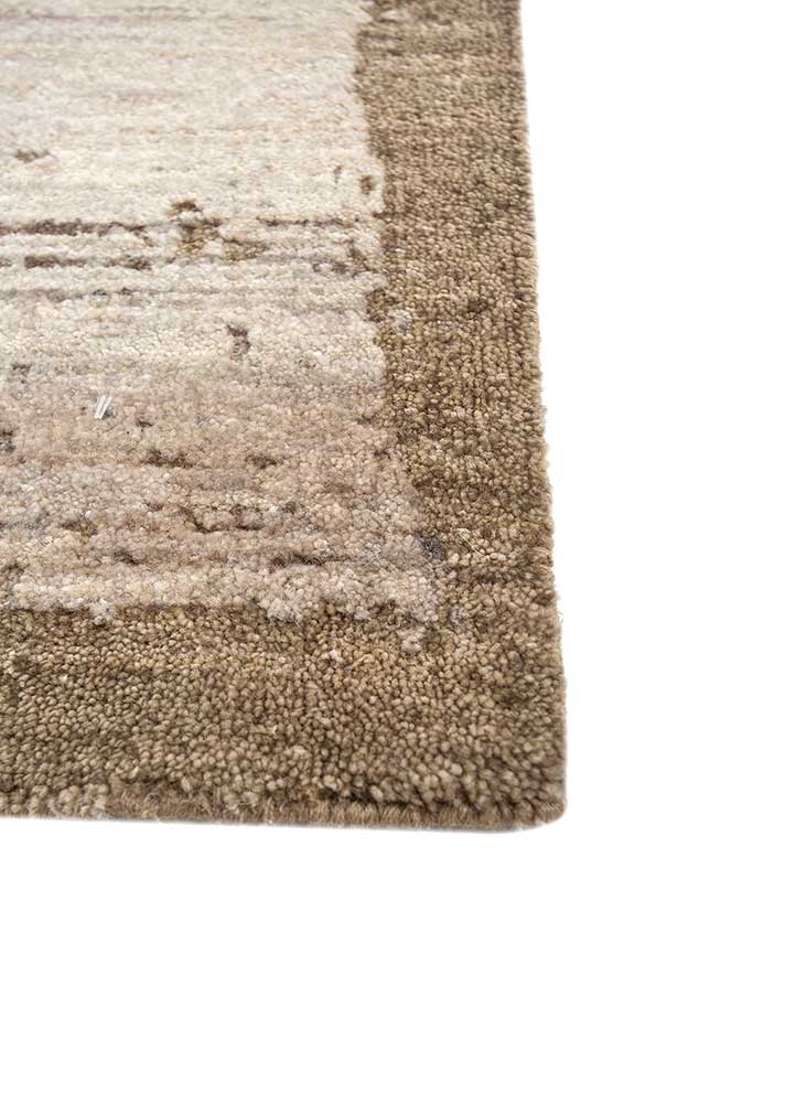 aakar by kavi ivory afghan wool hand knotted Rug - Corner