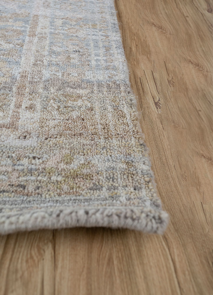 viscaya blue afghan wool hand knotted Rug - Corner