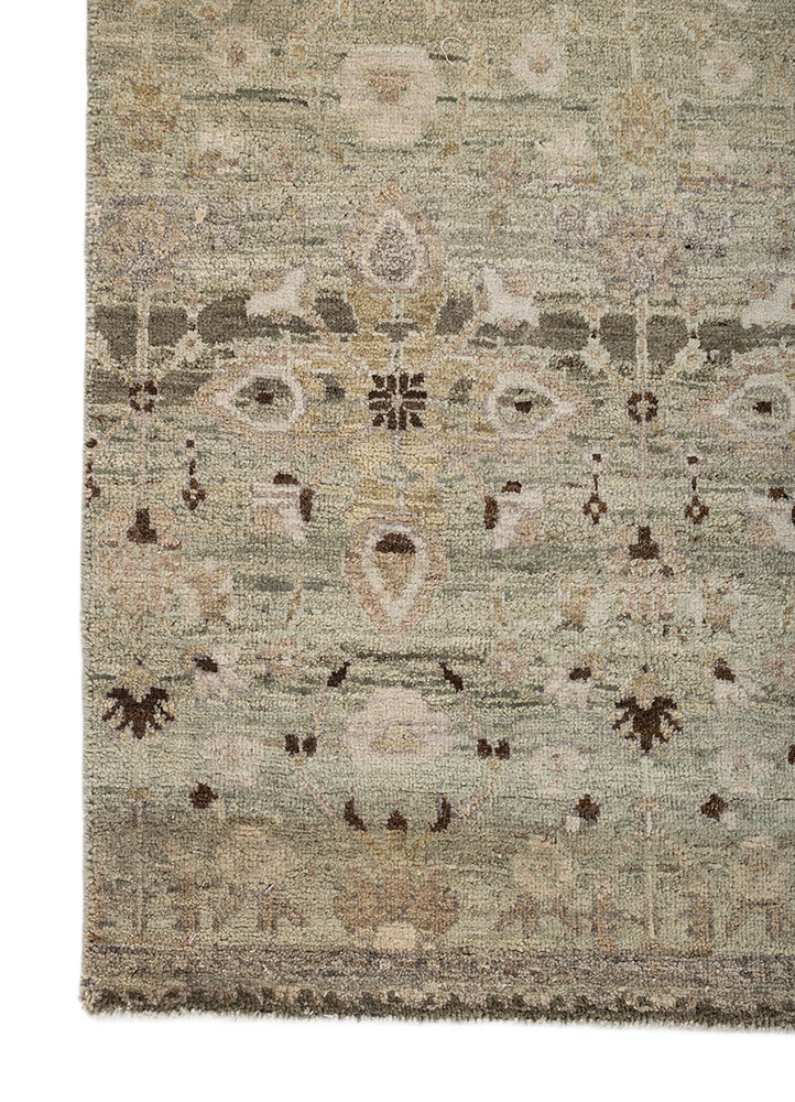 viscaya blue wool hand knotted Rug - Corner