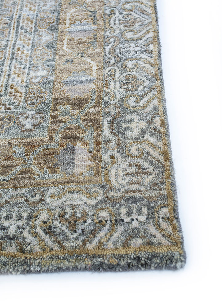 viscaya grey and black afghan wool hand knotted Rug - Corner