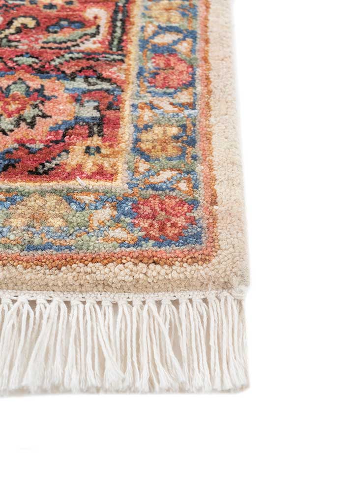 gulnar ivory afghan wool hand knotted Rug - Corner