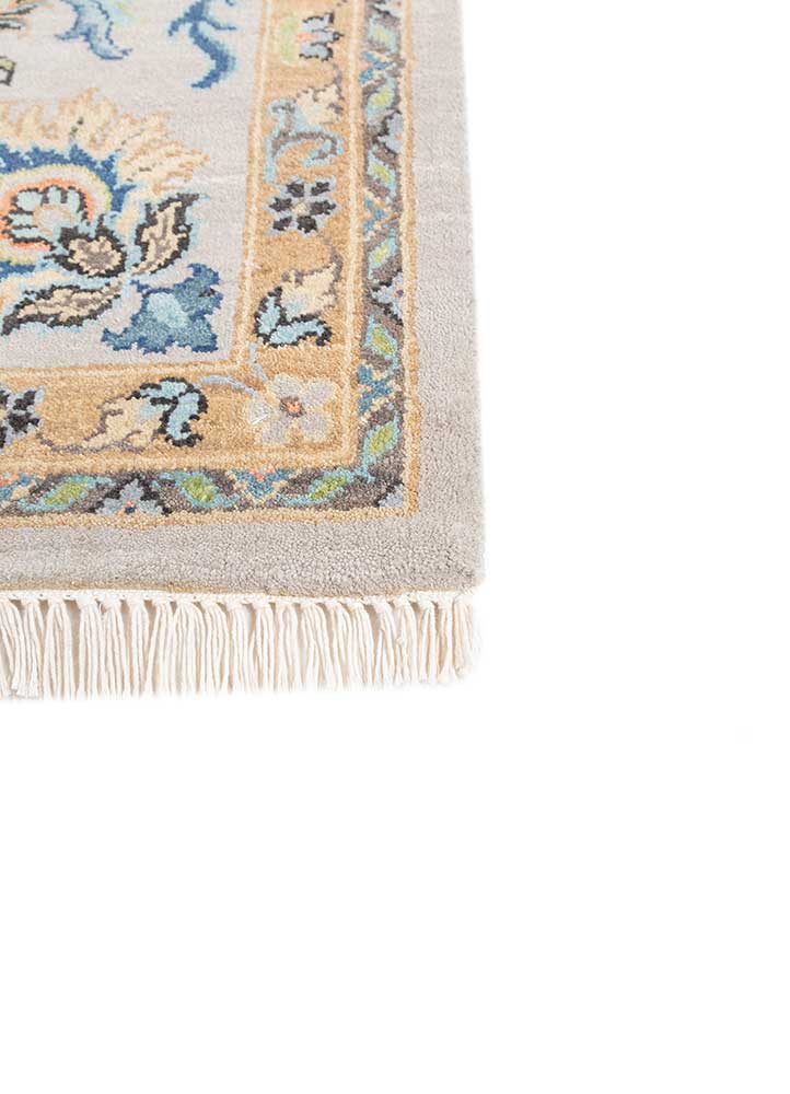 gulnar grey and black wool hand knotted Rug - Corner