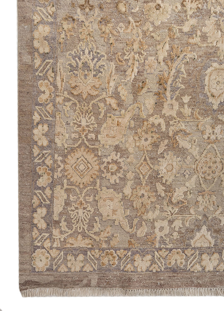 viscaya grey and black afghan wool and silk hand knotted Rug - Corner