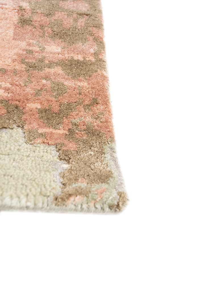 chaos theory by kavi green wool and bamboo silk hand knotted Rug - Corner