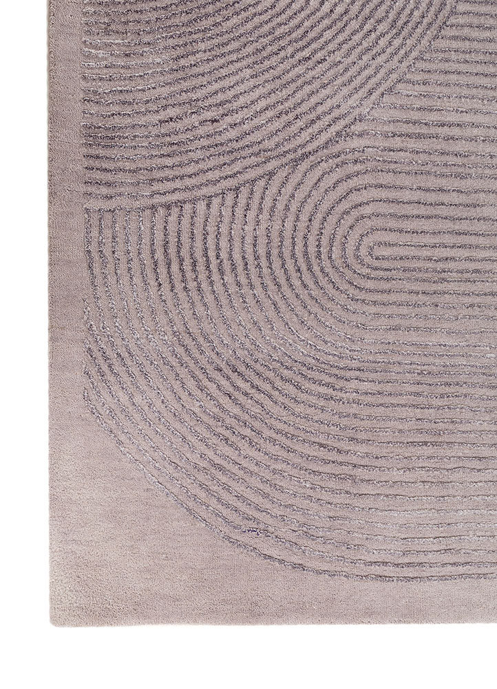 unfold by kavi red and orange wool and bamboo silk hand knotted Rug - Corner