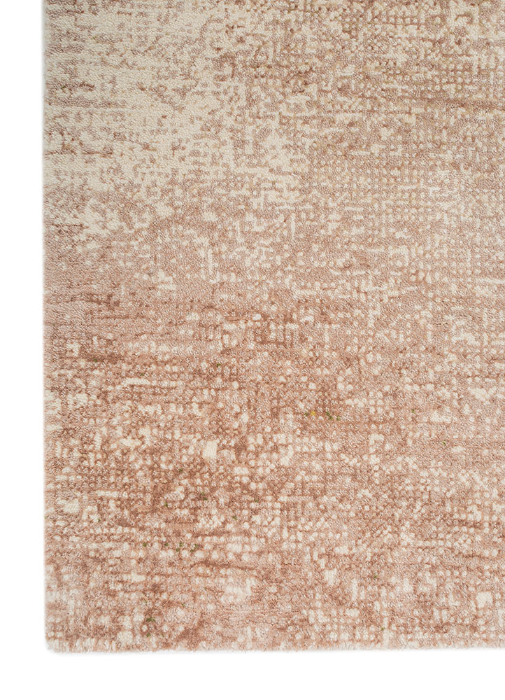 afterglow by kavi green wool and bamboo silk hand knotted Rug - Corner