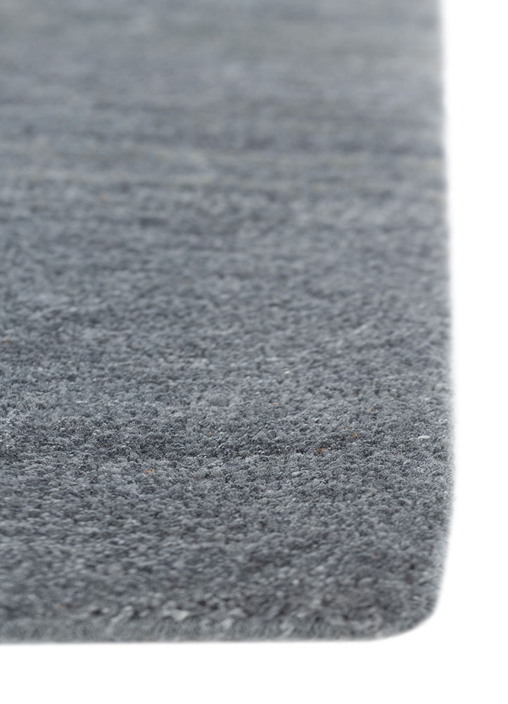 afterglow by kavi blue wool and bamboo silk hand knotted Rug - Corner