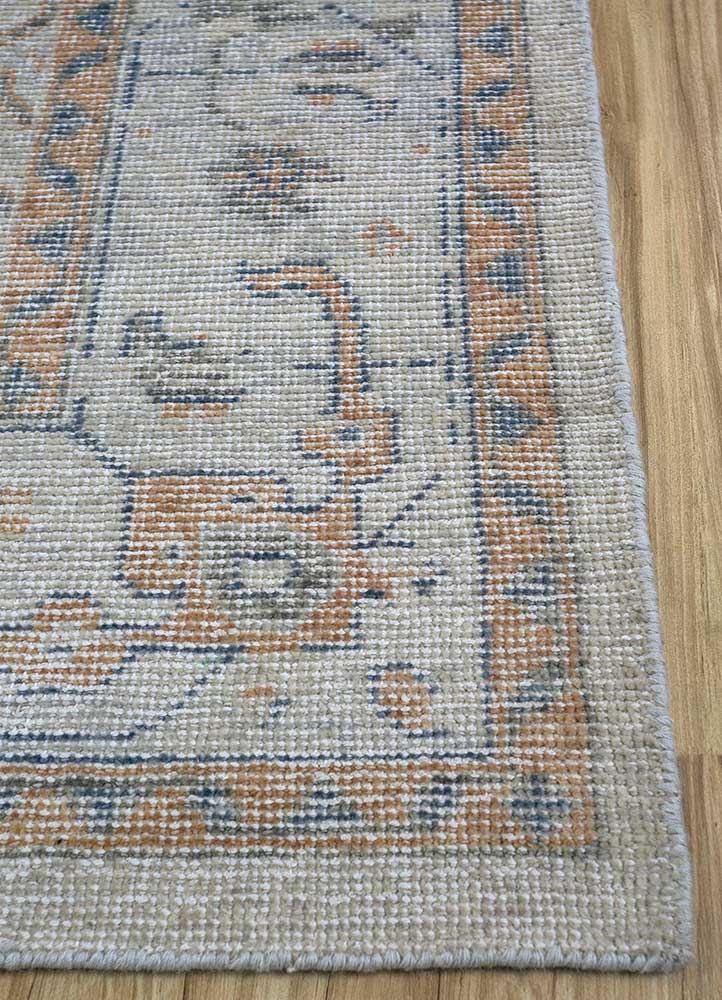 erbe grey and black wool hand knotted Rug - Corner
