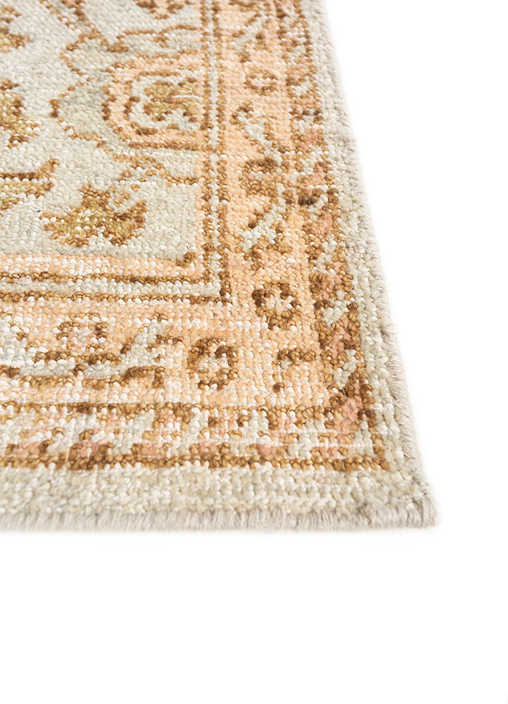 erbe blue wool hand knotted Rug - Corner