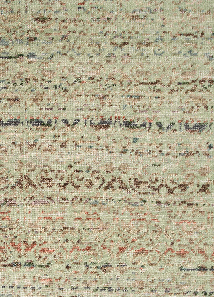 erbe blue wool hand knotted Rug - Corner