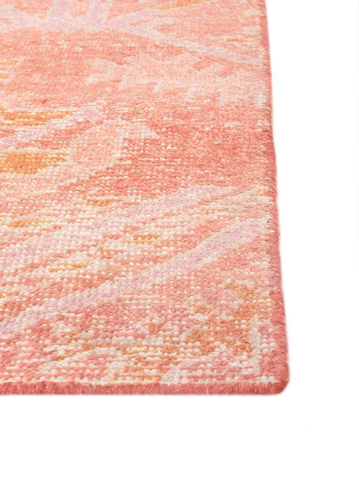 erbe red and orange wool hand knotted Rug - Corner