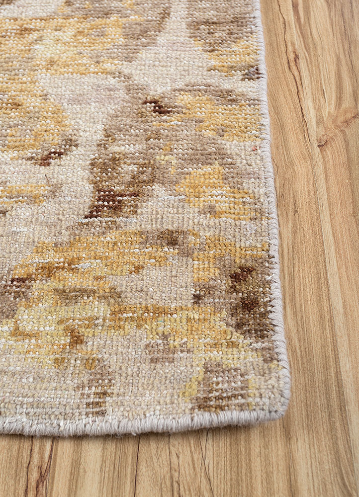 erbe pink and purple wool hand knotted Rug - Corner