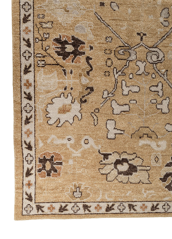savana grey and black wool hand knotted Rug - Corner